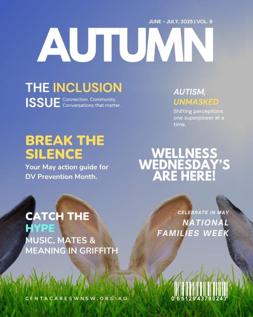 easter bunny ears poking over grass - Autumn Vol.8 issue centacare swnsw newsletter